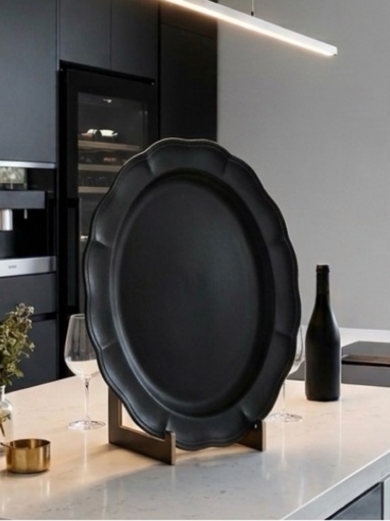 Beautiful By Drew Other - Rare HTF 🩷 New Beautiful Scallop 15.5 Inch Platter Black by Drew Barrymore